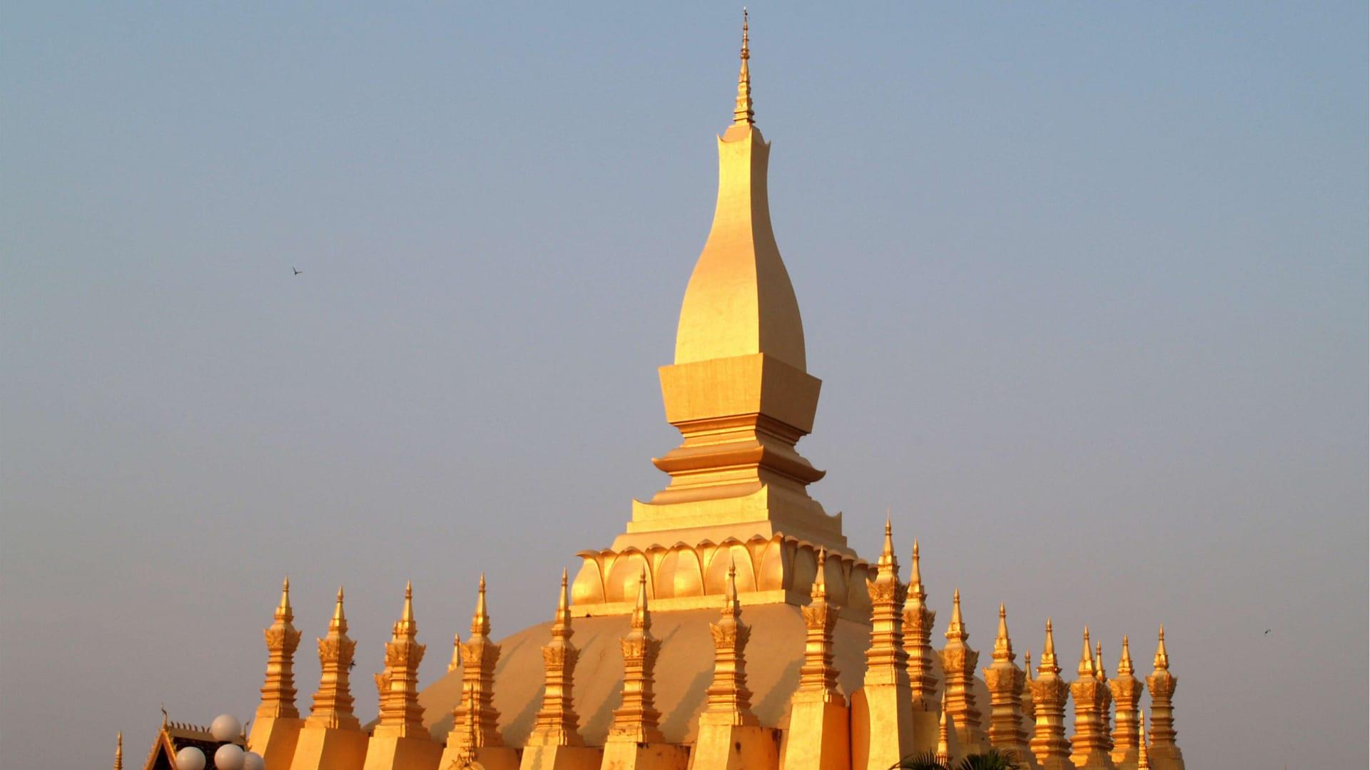 Lo stupa dorato di Pha That Luang a Vientiane