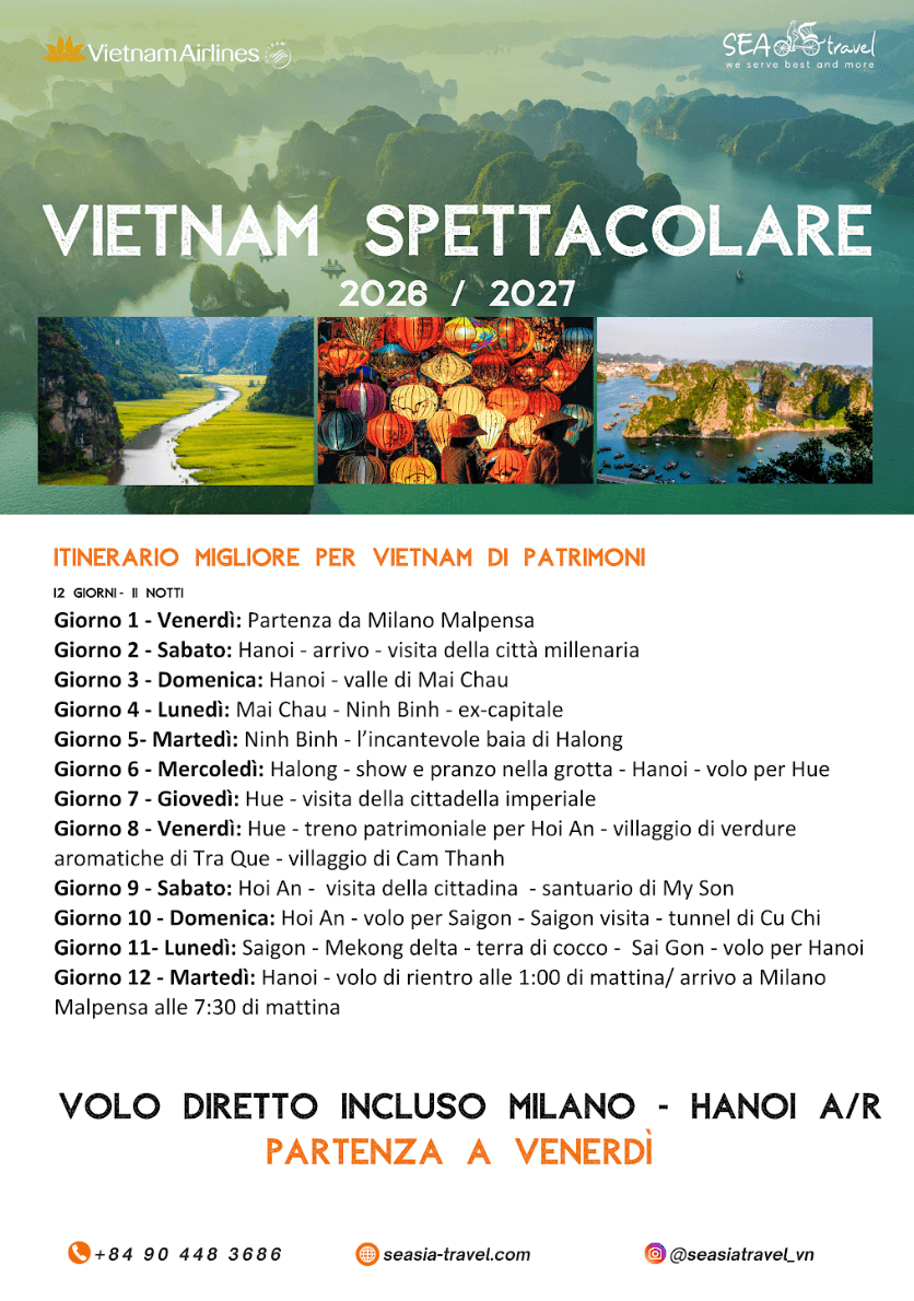 Vietnam Spettacolare 2026/2027 tour brochure